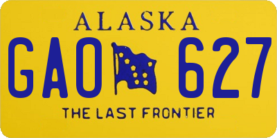 AK license plate GAO627