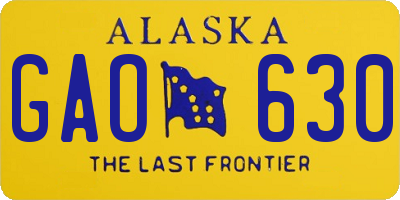 AK license plate GAO630