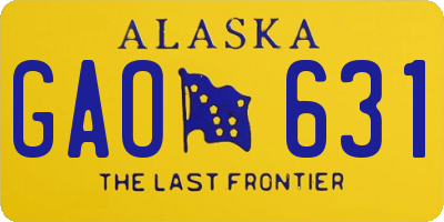 AK license plate GAO631