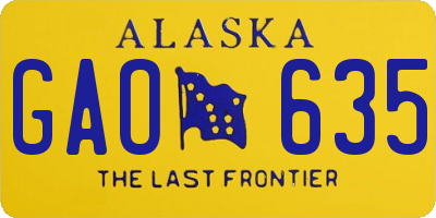 AK license plate GAO635