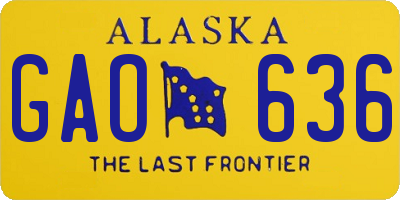 AK license plate GAO636