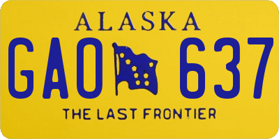 AK license plate GAO637