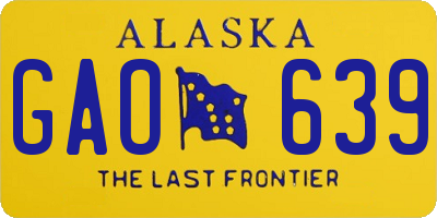 AK license plate GAO639