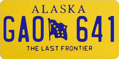 AK license plate GAO641