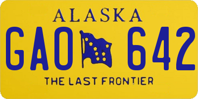 AK license plate GAO642
