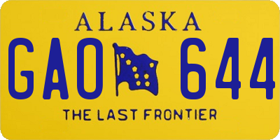 AK license plate GAO644