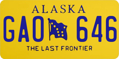 AK license plate GAO646