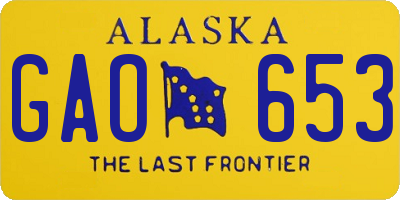 AK license plate GAO653