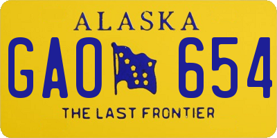 AK license plate GAO654