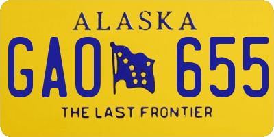 AK license plate GAO655