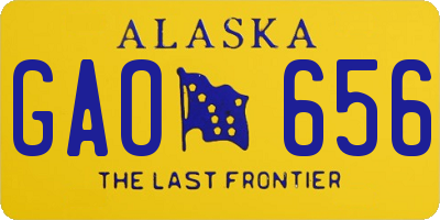 AK license plate GAO656