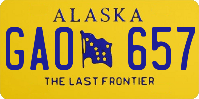 AK license plate GAO657