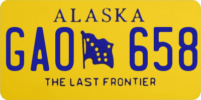 AK license plate GAO658