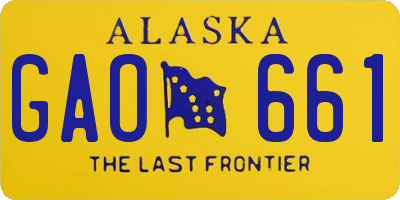 AK license plate GAO661