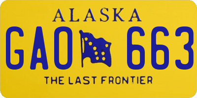 AK license plate GAO663
