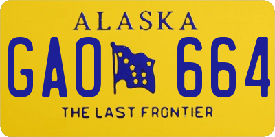 AK license plate GAO664