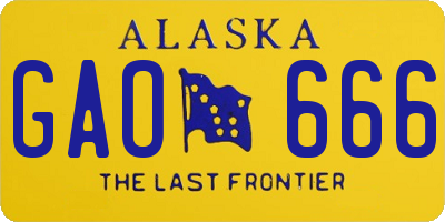 AK license plate GAO666