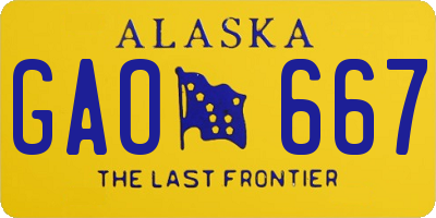 AK license plate GAO667