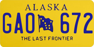 AK license plate GAO672