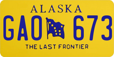 AK license plate GAO673