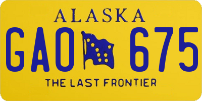 AK license plate GAO675