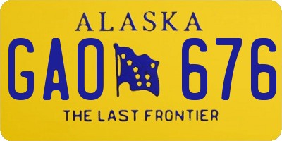 AK license plate GAO676