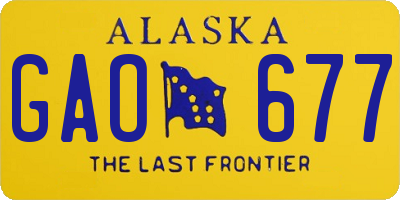 AK license plate GAO677
