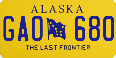 AK license plate GAO680