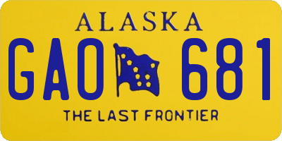 AK license plate GAO681