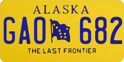 AK license plate GAO682