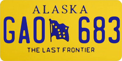 AK license plate GAO683