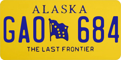 AK license plate GAO684