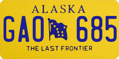 AK license plate GAO685