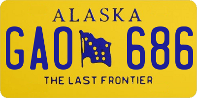 AK license plate GAO686