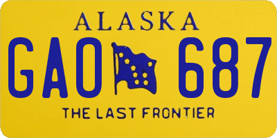 AK license plate GAO687
