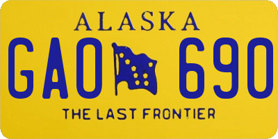 AK license plate GAO690