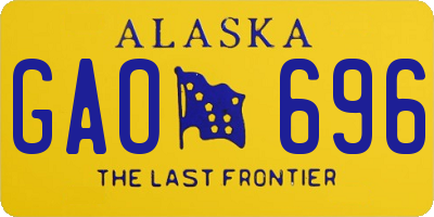 AK license plate GAO696