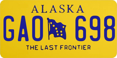 AK license plate GAO698