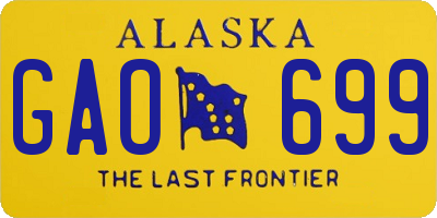 AK license plate GAO699
