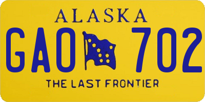 AK license plate GAO702
