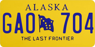 AK license plate GAO704