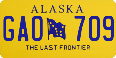 AK license plate GAO709