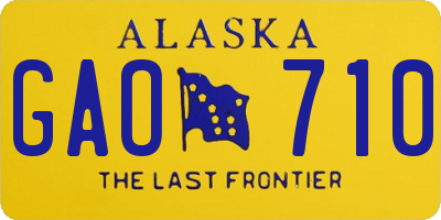 AK license plate GAO710