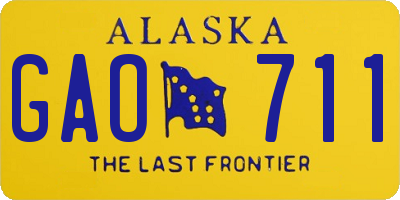 AK license plate GAO711