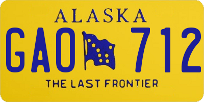 AK license plate GAO712