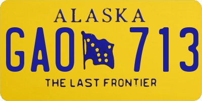 AK license plate GAO713