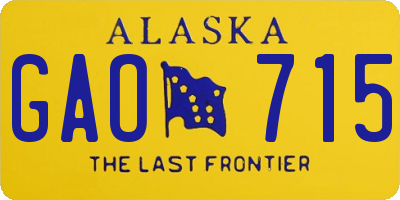 AK license plate GAO715
