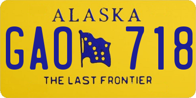 AK license plate GAO718