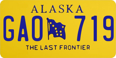 AK license plate GAO719