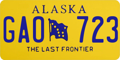 AK license plate GAO723